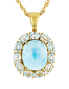 Yellow Gold Turquoise Diamond Necklace
