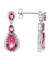White Gold Diamond and Ruby Earrings