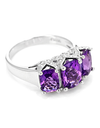 Silver Diamond and Amethyst Ring