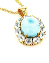 Yellow Gold Turquoise Diamond Necklace
