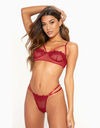 Burgundy Demi Cup Lingerie Set