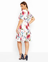 Floral Border Wrap Dress